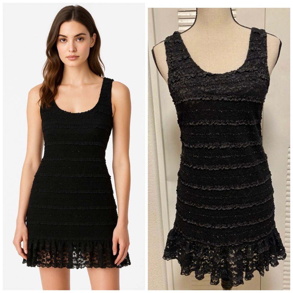 For Love and Lemons Black Mini ‎ Lace Dress
